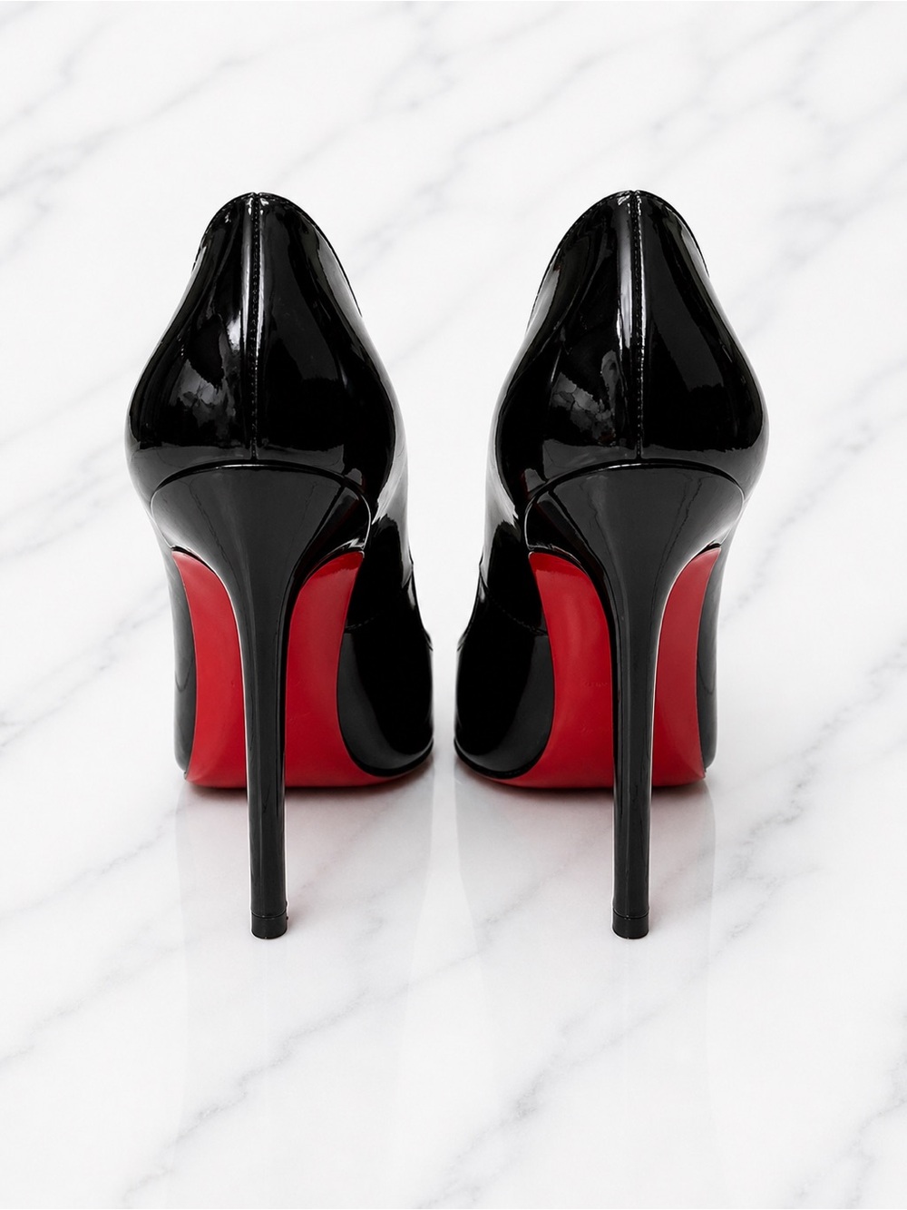 Christian Louboutin Pigalle Black Patent Leather Pointed-Toe Stilettos Heels 37 - Picture 6 of 15